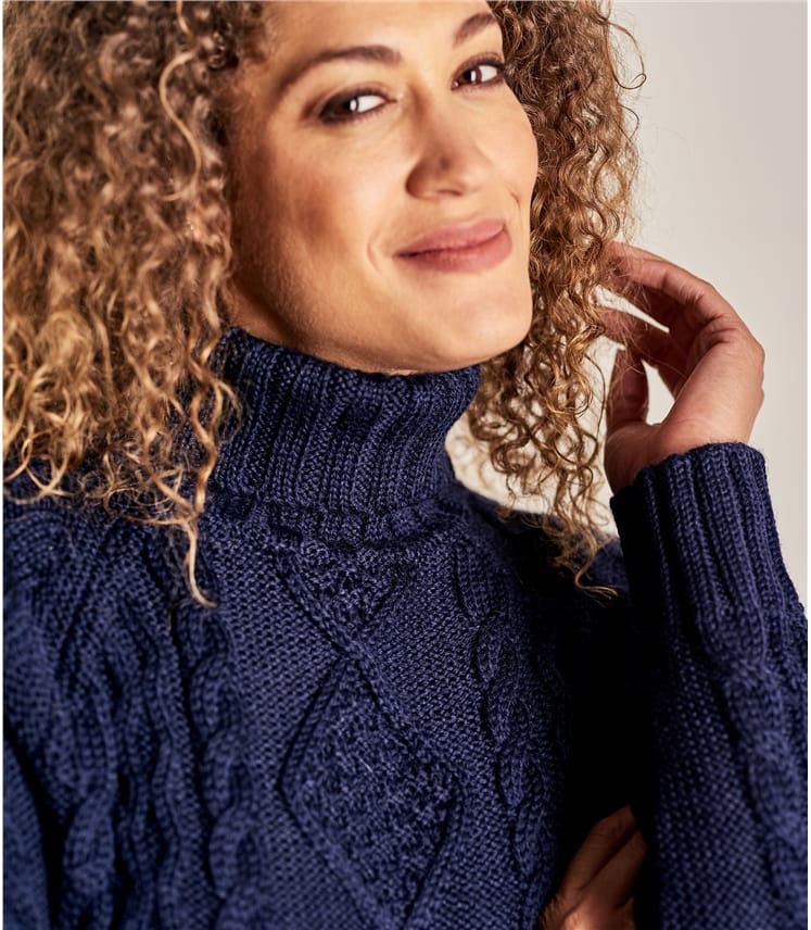 Pure Wool Polo Neck Jumper