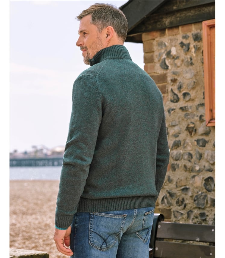 Mens Lambswool Zip Neck Jumper