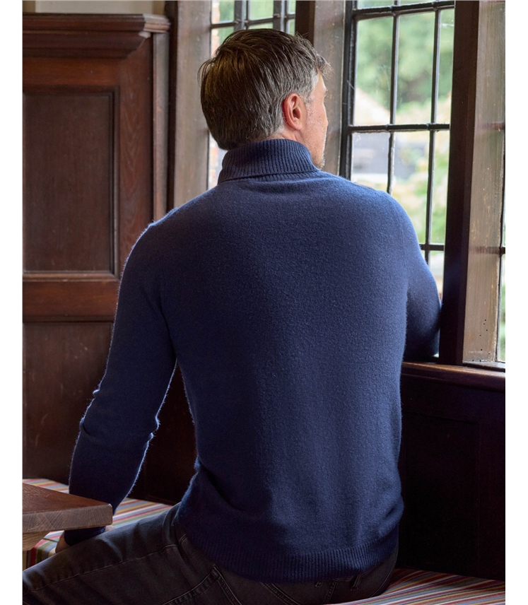 Cashmere and Merino Polo Neck Jumper