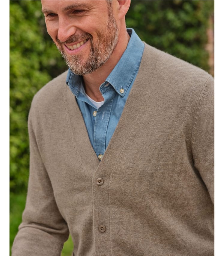 Cashmere and Merino V Neck Cardigan