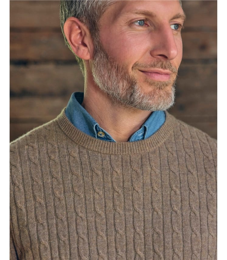 Cashmere and Merino Cable Jumper