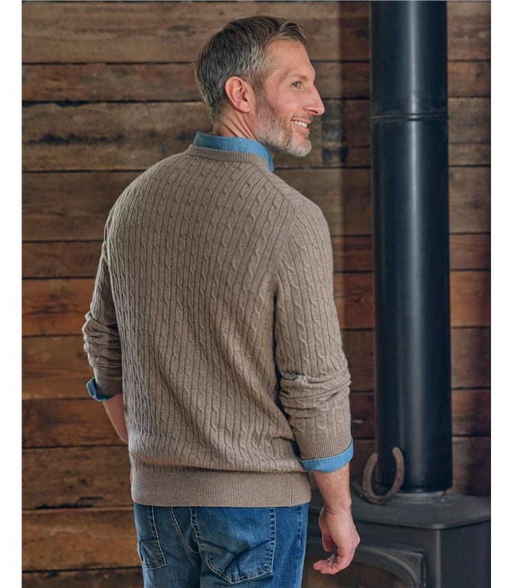 Cashmere and Merino Cable Jumper