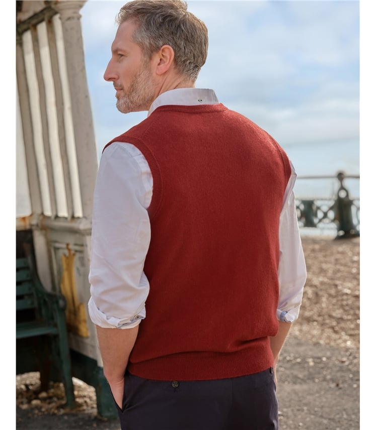 Pullunder mit V-Ausschnitt aus Merinowolle und Kaschmir für Herren