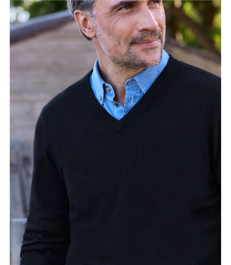 Pure Cashmere V Neck Jumper