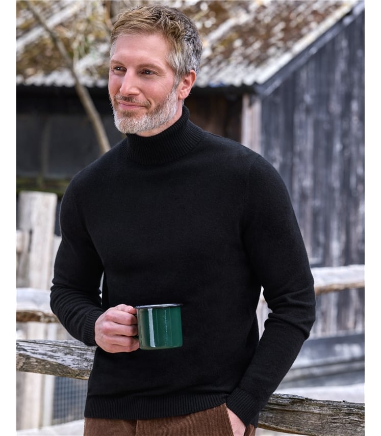 Pull à col roulé - Homme - Pur Cachemire