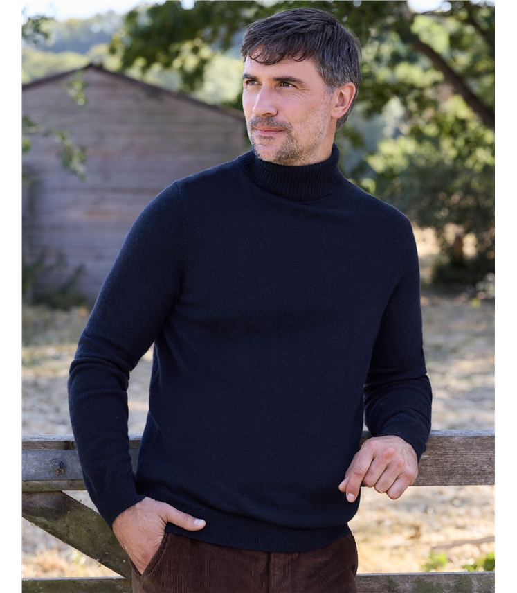 Pure Cashmere Polo Neck Jumper