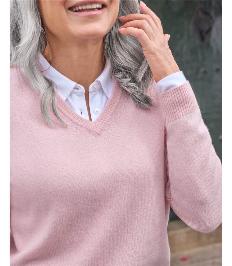 Womens Lambswool V Neck Jumper