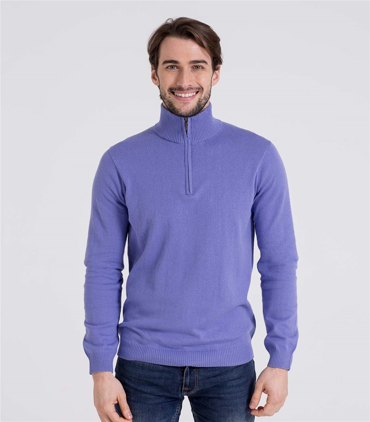 mens cashmere zip neck jumper