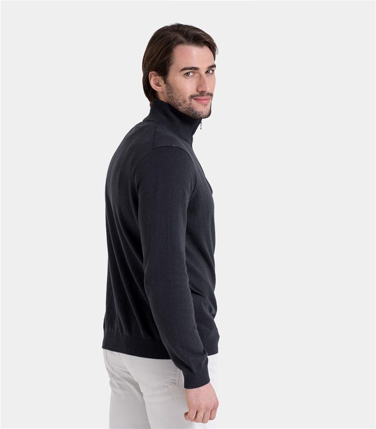 mens cashmere zip neck jumper