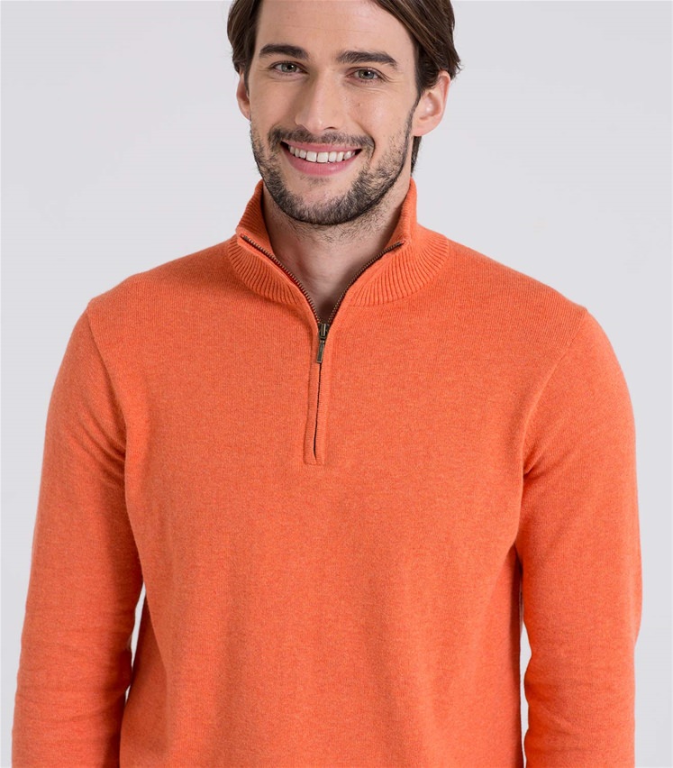 mens cashmere zip neck jumper