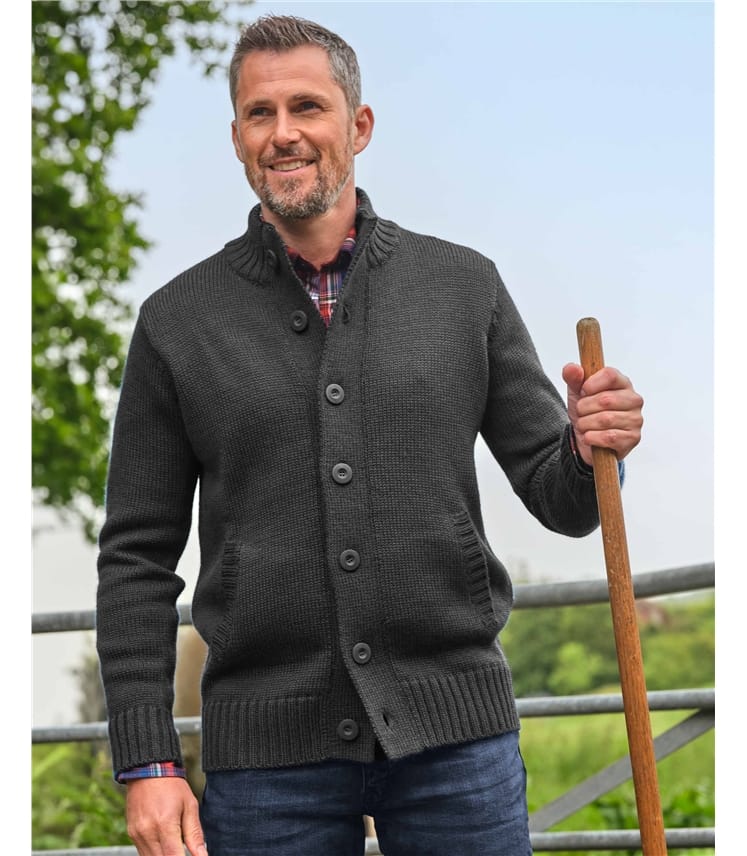 Strickjacke mit Knöpfen aus reiner Wolle für Herren