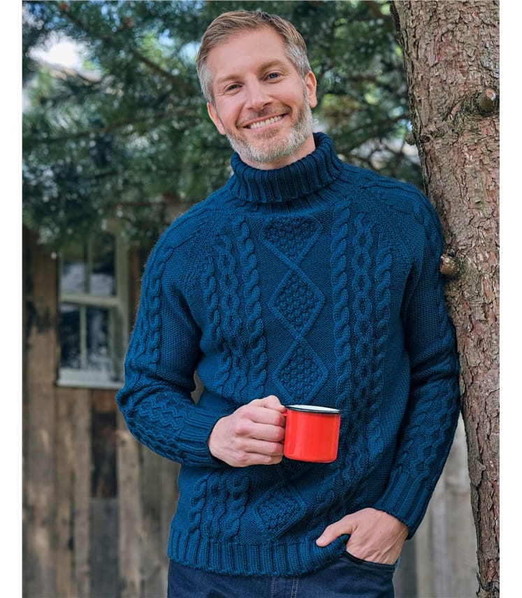 Navy aran wool hotsell