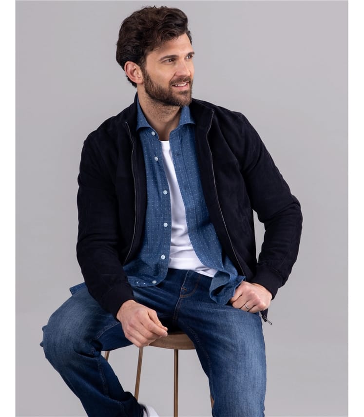 Dalston Suede Bomber Jacket
