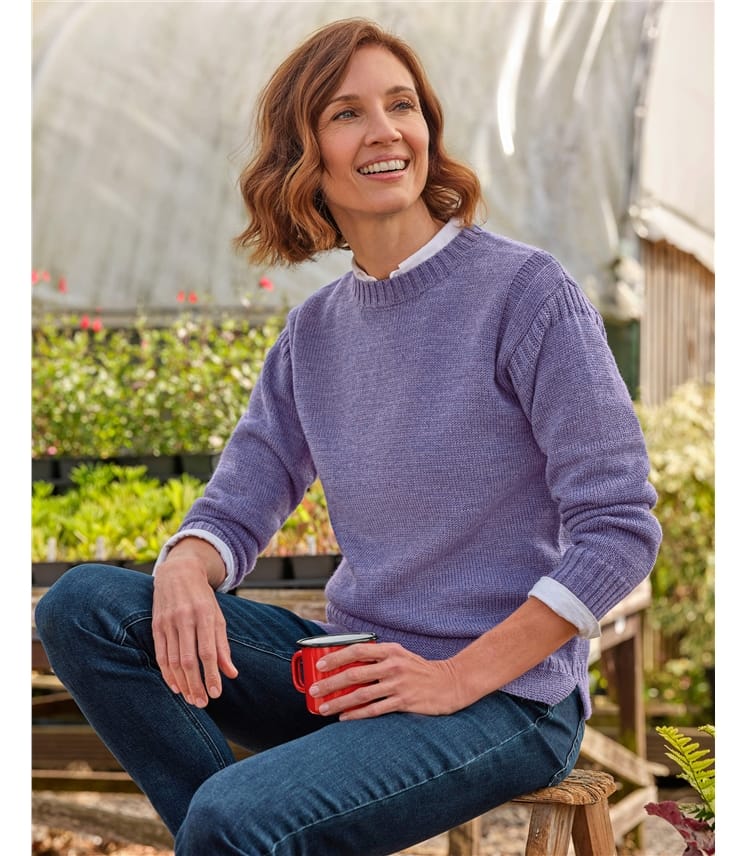 Guernsey-Pullover aus reiner Wolle für Damen