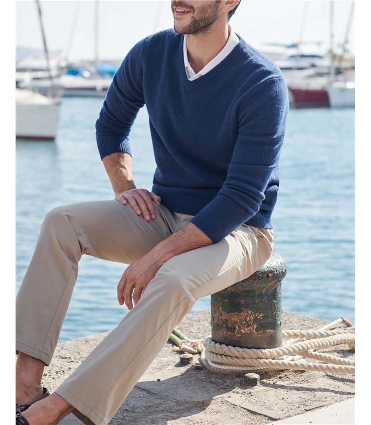 Mens Lambswool V Neck Jumper