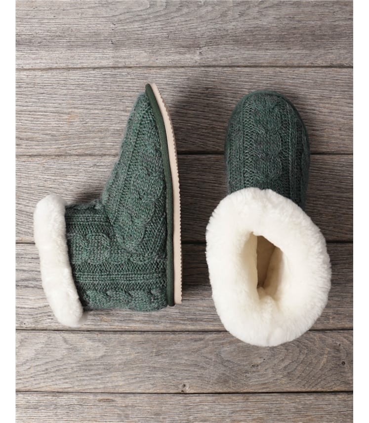 Wool Cable Sheepskin Boot