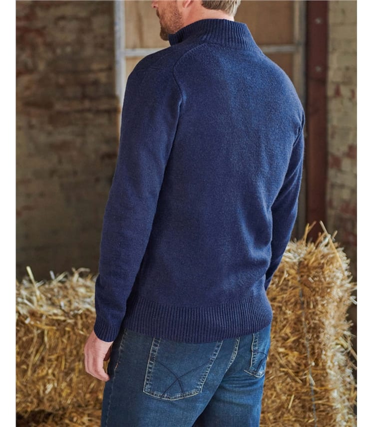 Mens Lambswool Lincoln Zipper Cardigan