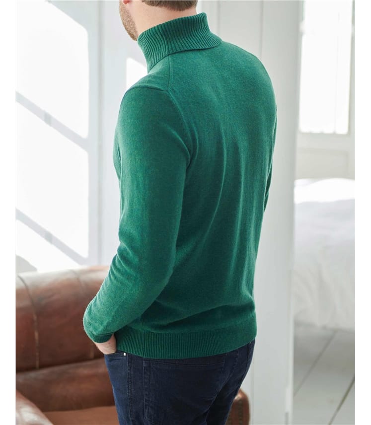 Cashmere and Merino Polo Neck Jumper