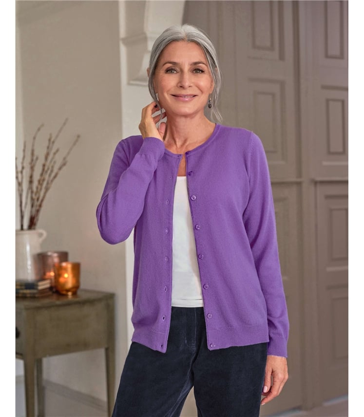 Cashmere Merino Crew Neck Cardigan