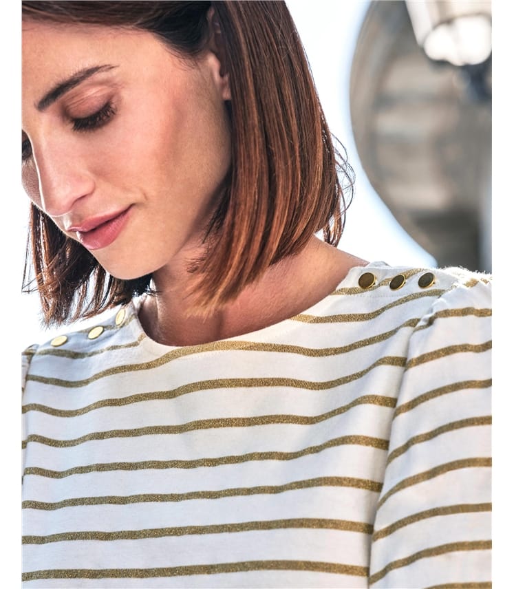 Long Sleeve Button Detail Top