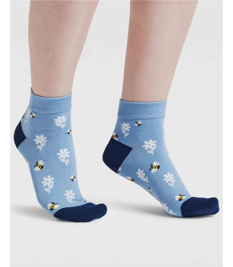 Knöchelsocken aus Bio-Baumwolle, Bienen – Beth