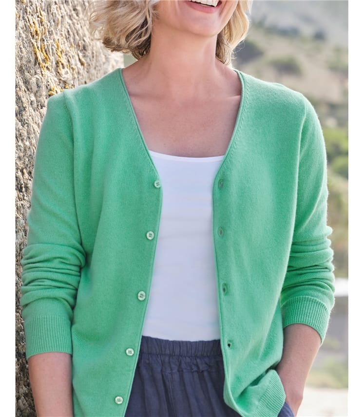 Mojito | Cashmere Merino Classic V Neck Cardigan | WoolOvers UK