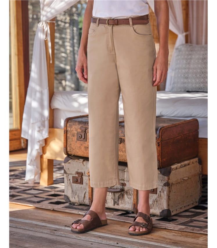  Pantalon chino court à coupe décontractée