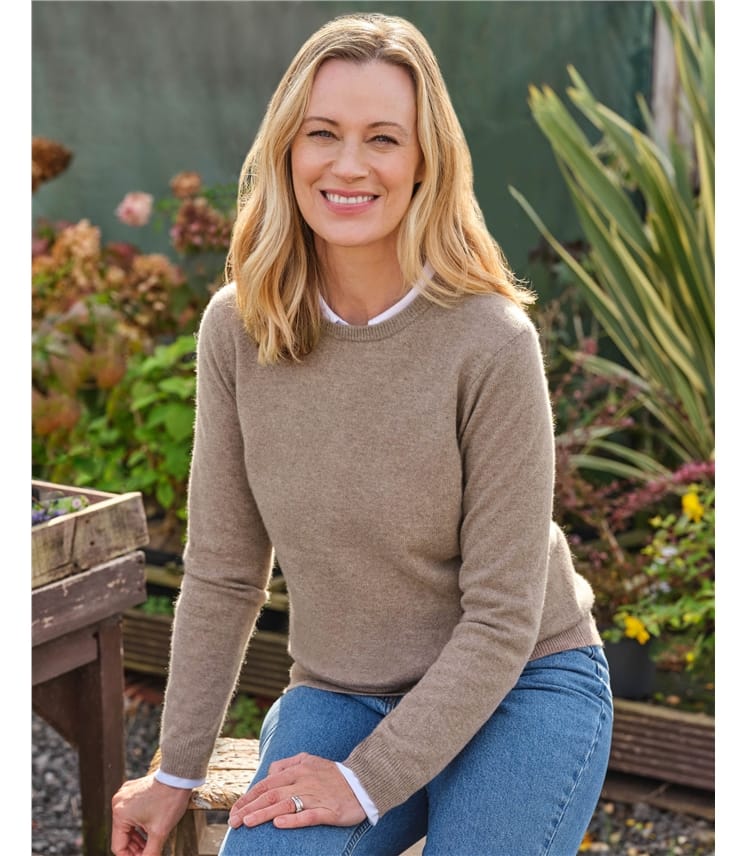 Cashmere and Merino Crew Neck Knitted Jumper