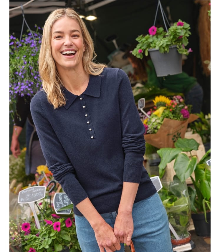 Cashmere and Merino Knitted Polo Shirt