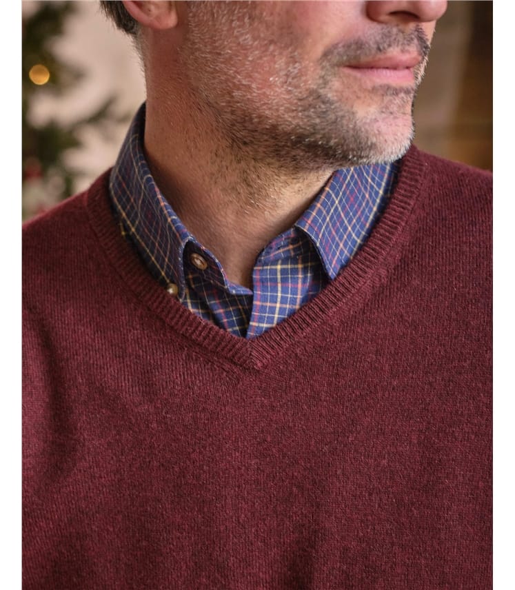 Maroon v neck sweater mens best sale