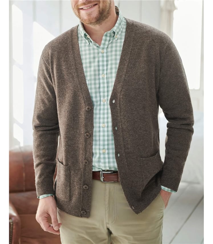 Cardigan à col V - Homme - Laine d’agneau certifiée 100% RWS