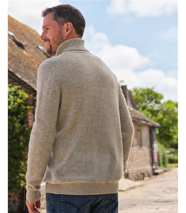 Mens Lambswool Polo Neck Jumper