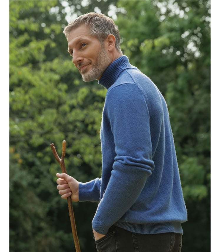 Rollkragenpullover aus Lammwolle für Herren