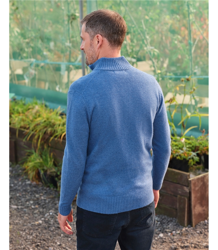 Mens Lambswool Lincoln Zipper Cardigan