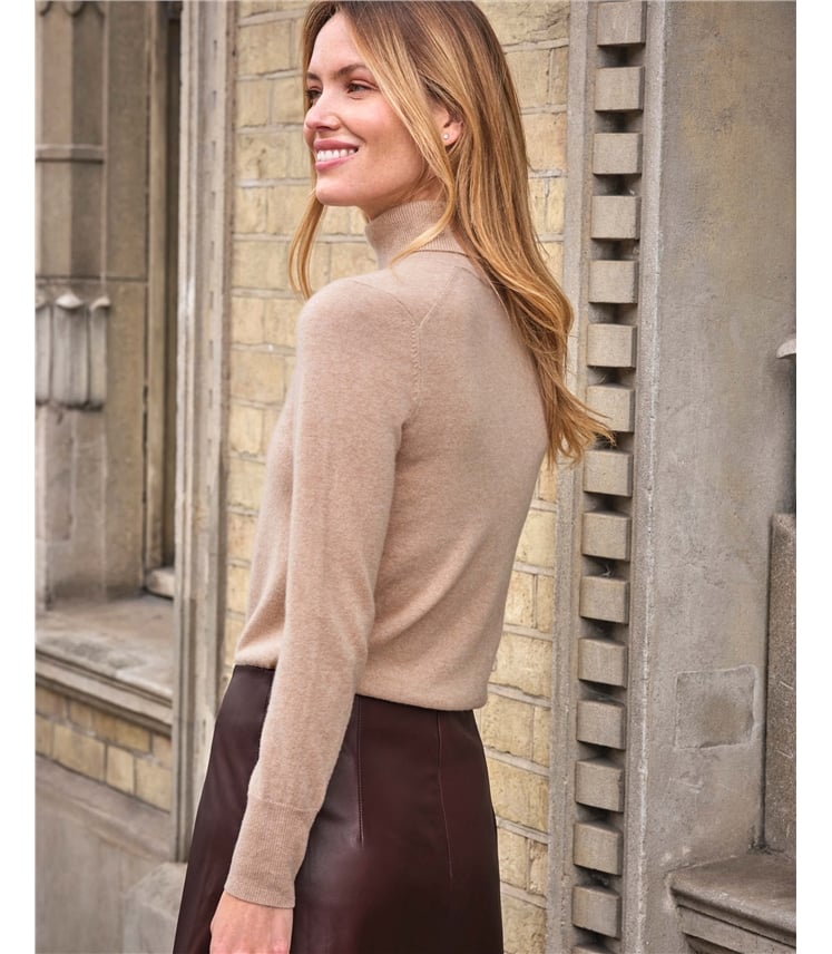 Womens Cashmere Polo Neck Sweater