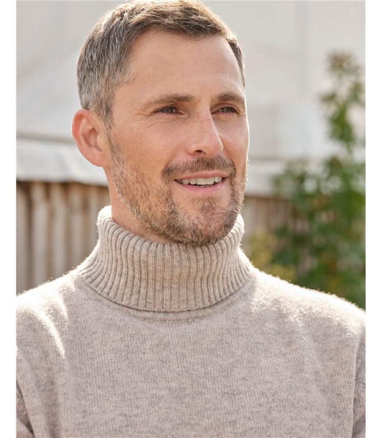 Rollkragenpullover aus Lammwolle für Herren