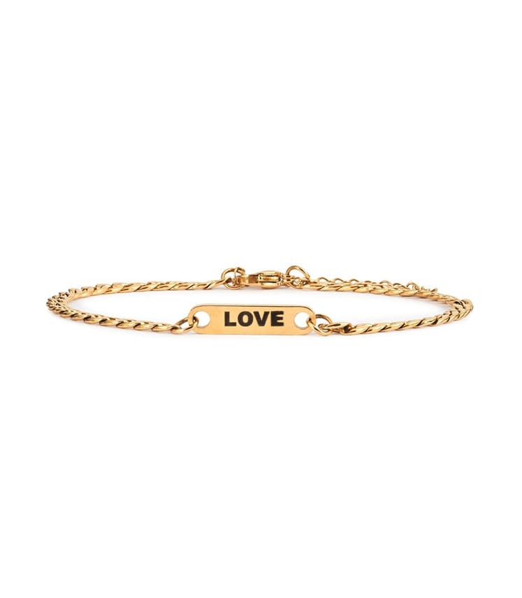 Gold Love Chain Bracelet WoolOvers UK