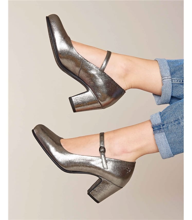 Zhabtu Block Heels Pumps for Women,Chunky High Heels Closed Square toe Shoes  Silver Size 8 - Walmart.com