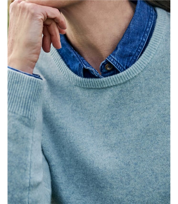 Cashmere and Merino Crew Neck Knitted Jumper