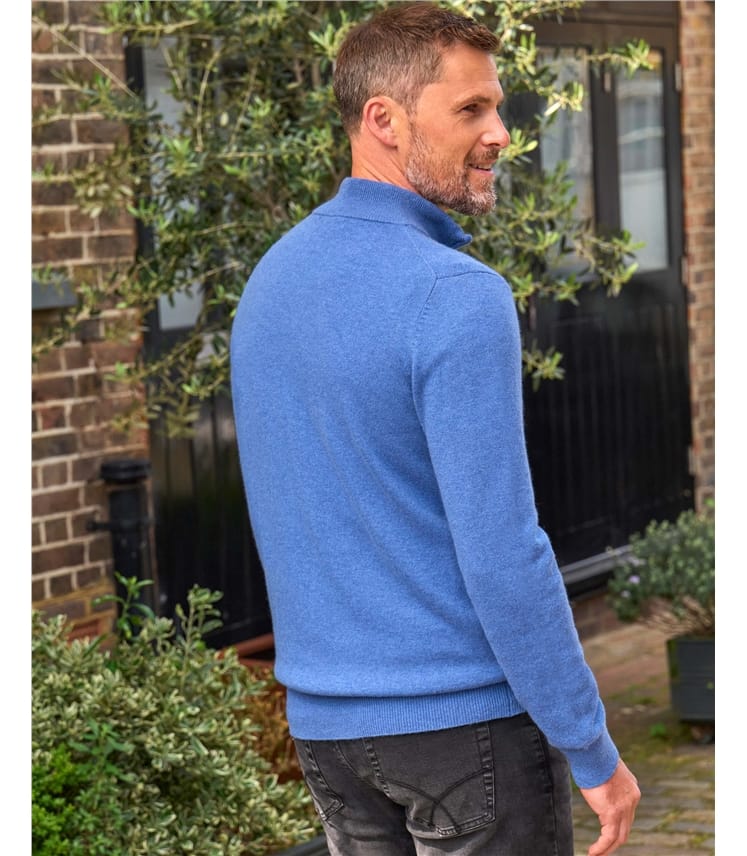 Cashmere and Merino Zip Neck Jumper