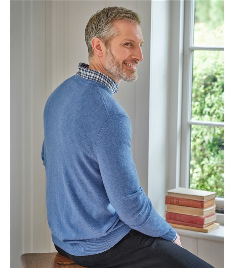 Cashmere & Merino Classic V Neck Knitted Jumper
