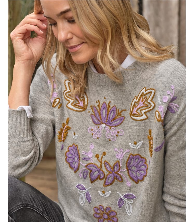 Tapisserie floral gestickte Jumper