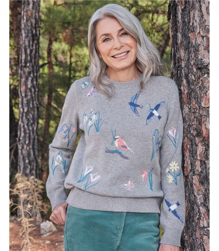 Changing Of Seasons Embroidered Jumper