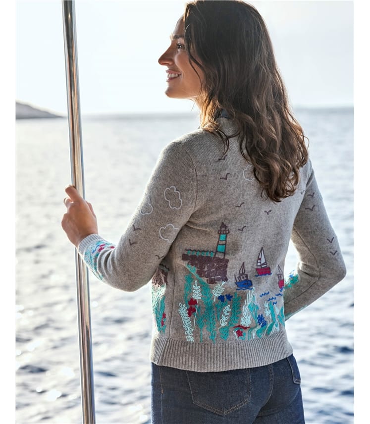 Seaside Embroidered Cardigan