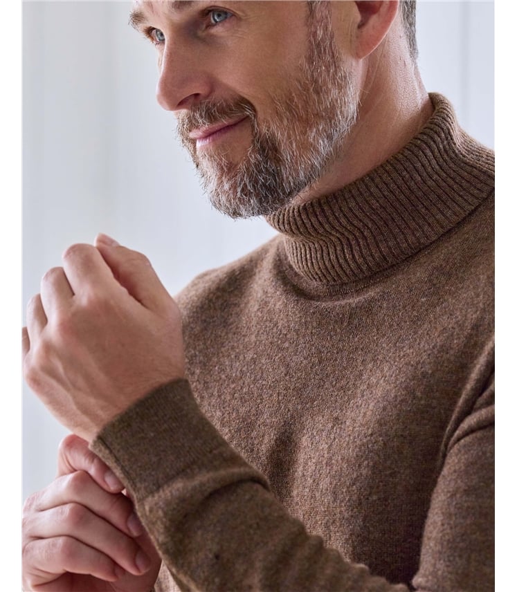 Rollkragenpullover aus Merinowolle und Kaschmir für Herren