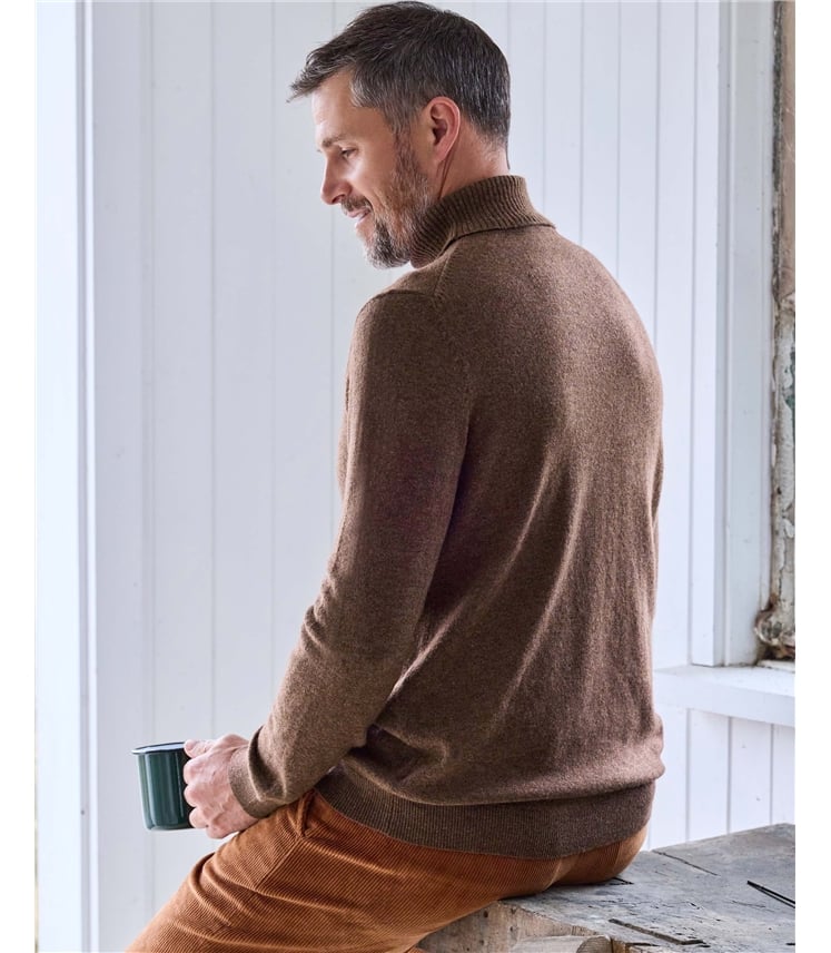 Rollkragenpullover aus Merinowolle und Kaschmir für Herren