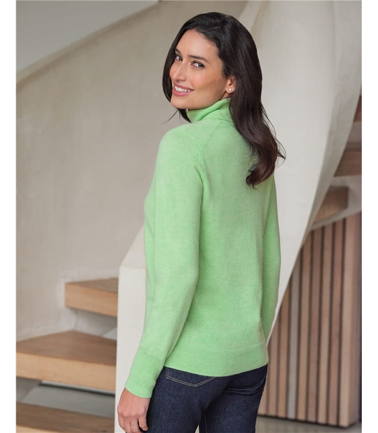 Womens Cashmere Turtle Neck Sweater