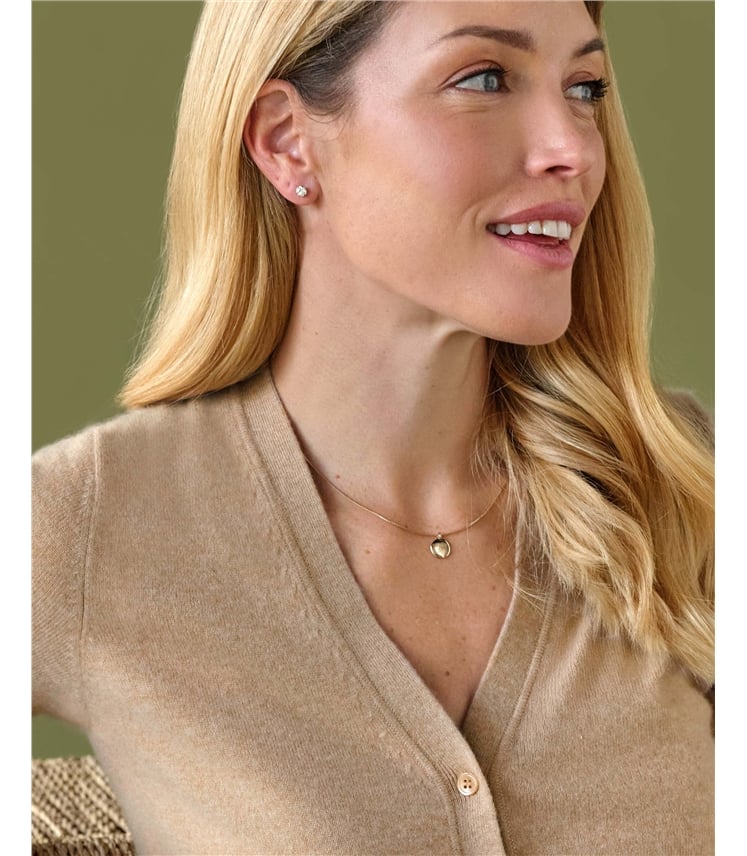 Kaschmir Strickjacke mit V-Ausschnitt