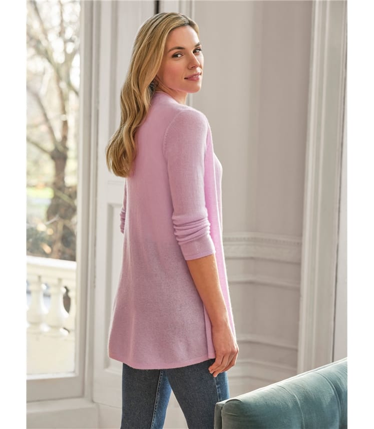 Petal Pink | Gassato Lightweight Cashmere Swing Cardigan | WoolOvers UK