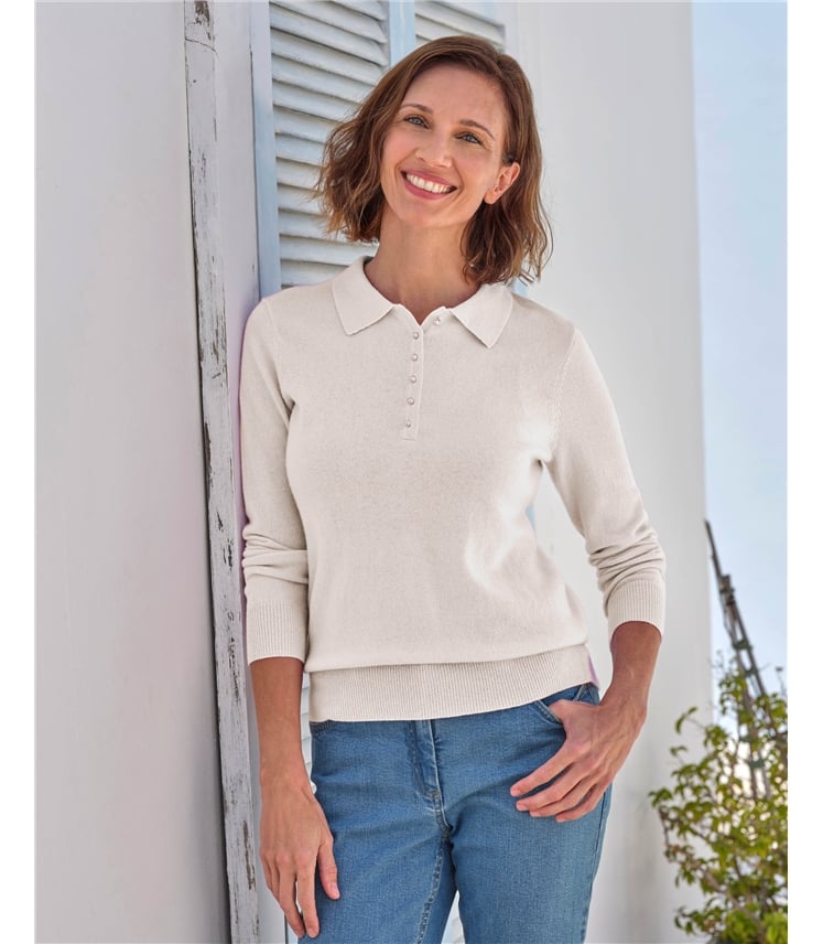 Cashmere and Merino Knitted Polo Shirt